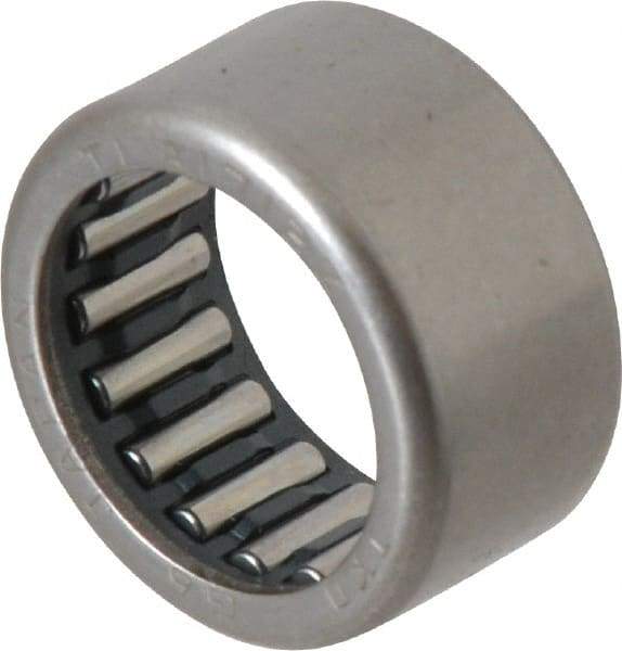 IKO - 0.669" Bore Diam, 1,780 Lb. Dynamic Capacity, 17 x 23 x 12mm, Caged, Open End, Shell Needle Roller Bearing - 29/32" Outside Diam, 0.472" Wide - A1 Tooling