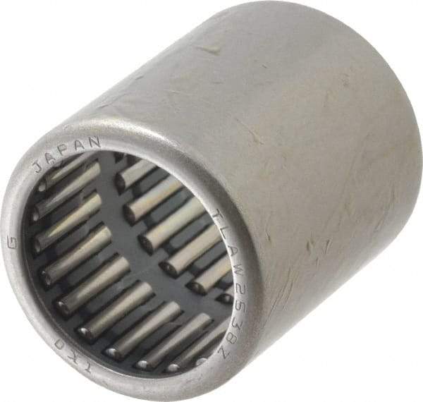 IKO - 0.984" Bore Diam, 7,600 Lb. Dynamic Capacity, 25 x 32 x 38mm, Caged, Open End, Shell Needle Roller Bearing - 1.26" Outside Diam, 1-1/2" Wide - A1 Tooling