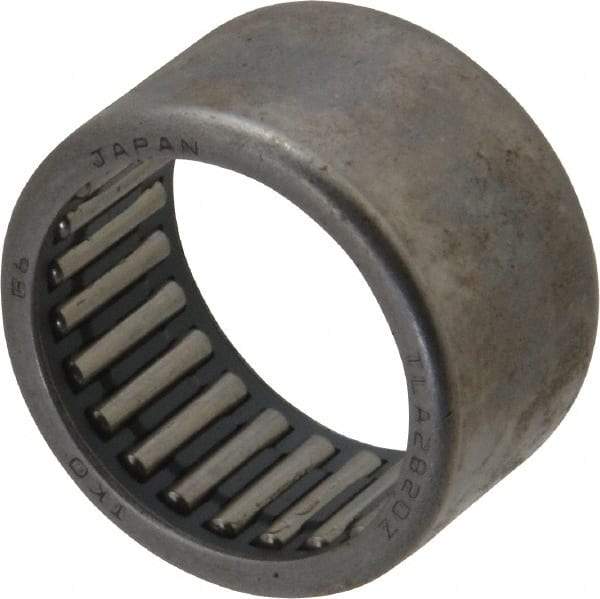 IKO - 1.102" Bore Diam, 4,700 Lb. Dynamic Capacity, 28 x 35 x 20mm, Caged, Open End, Shell Needle Roller Bearing - 1.378" Outside Diam, 0.787" Wide - A1 Tooling