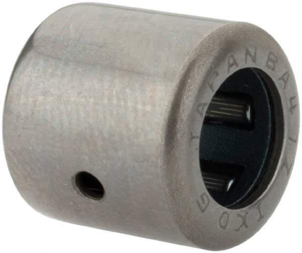 IKO - 1/4" Bore Diam, 920 Lb. Dynamic Capacity, 1/4 x 7/16 x 7/16", Caged, Open End, Shell Needle Roller Bearing - 7/16" Outside Diam, 7/16" Wide - A1 Tooling