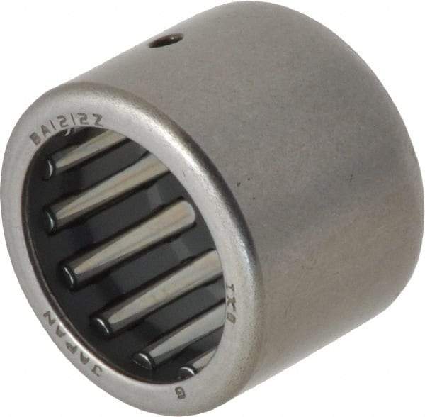 IKO - 3/4" Bore Diam, 3,450 Lb. Dynamic Capacity, 3/4 x 1 x 3/4", Caged, Open End, Shell Needle Roller Bearing - 1" Outside Diam, 3/4" Wide - A1 Tooling