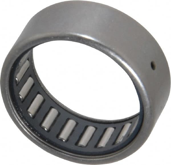 IKO - 1" Bore Diam, 2,850 Lb. Dynamic Capacity, 1 x 1-1/4 x 1/2", Caged, Open End, Shell Needle Roller Bearing - 1-1/4" Outside Diam, 1/2" Wide - A1 Tooling