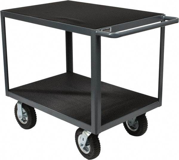 Durham - 1,200 Lb Capacity, 24" Wide x 36" Long x 34" High Instrument Cart - 2 Shelf, Steel, Full Pneumatic Casters - A1 Tooling