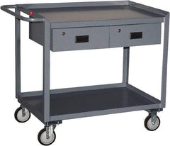 Jamco - 1,200 Lb Capacity, 24" Wide x 36" Long x 34" High Tool Cart - 2 Shelf, Steel, Hard Rubber Casters - A1 Tooling