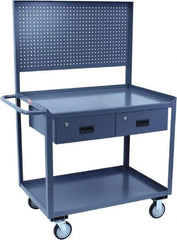 Jamco - 1,200 Lb Capacity, 30" Wide x 36" Long x 58" High Tool Cart - 2 Shelf, Steel, Hard Rubber Casters - A1 Tooling