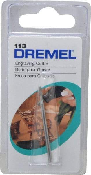 Dremel - 1/16" Cut Diam, 1/8" Shank Diam, Cylinder Head Single Cut Burr - Flat End - A1 Tooling