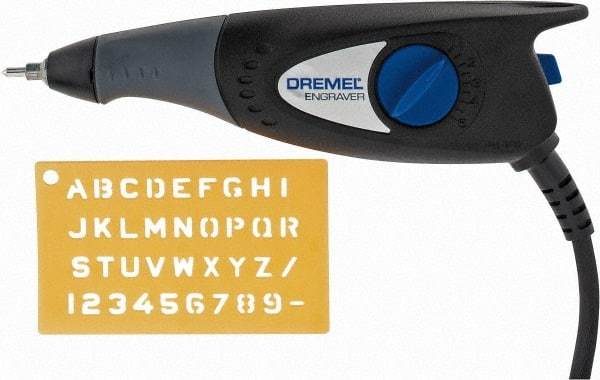 Dremel - 7,200 BPM, Electric Engraving Pen - 2 amps, Includes 9924 Carbide Point; Engraver Tool; Letter/Number Template Kit - A1 Tooling