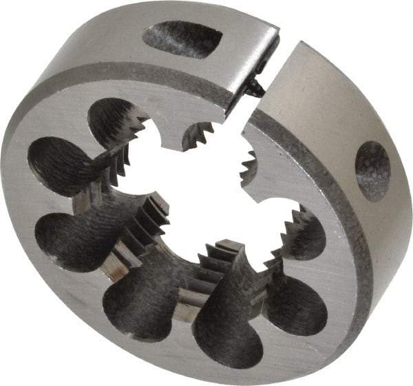 Interstate - 1-1/16 - 12 UNS Thread, 2" Outside Diam High Speed Steel Round Die - Right Hand Thread, Adjustable - Exact Industrial Supply