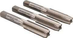 Interstate - M14x2.00 Metric Coarse, 4 Flute, Bottoming, Plug & Taper, Bright Finish, High Speed Steel Tap Set - Right Hand Cut, 3-19/32" OAL, 1-21/32" Thread Length - A1 Tooling