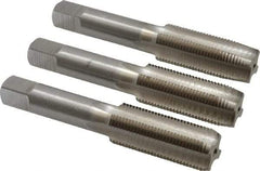 Interstate - M18x1.50 Metric Fine, 4 Flute, Bottoming, Plug & Taper, Bright Finish, High Speed Steel Tap Set - Right Hand Cut, 4-1/32" OAL, 1-13/16" Thread Length - A1 Tooling