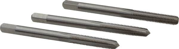 Interstate - M5x0.75 Metric Fine, 4 Flute, Bottoming, Plug & Taper, Bright Finish, High Speed Steel Tap Set - Right Hand Cut, 2-3/8" OAL, 7/8" Thread Length - A1 Tooling