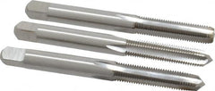 Interstate - M6x0.75 Metric Fine, 4 Flute, Bottoming, Plug & Taper, Bright Finish, High Speed Steel Tap Set - Right Hand Cut, 2-1/2" OAL, 1" Thread Length - A1 Tooling