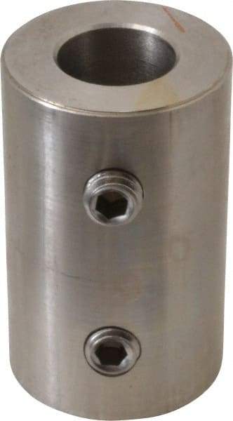 Climax Metal Products - 5/8" Inside x 1-1/4" Outside Diam, Stainless Steel Set Screw Rigid Coupling - 2" Long - A1 Tooling