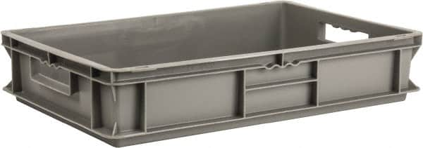 SSI Schaefer - 0.82 Cu Ft, 55 Lb Load Capacity Gray Polypropylene Tote Container - Stacking, 23.7" Long x 15.8" Wide x 4.8" High - A1 Tooling