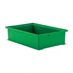 SSI Schaefer - 0.42 Cu Ft, 22 Lb Load Capacity Green Polyethylene & Conductive PP Tote Container - Stacking, 18.4" Long x 12-1/2" Wide x 4.6" High - A1 Tooling