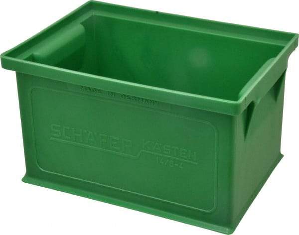 SSI Schaefer - 0.09 Cu Ft, 17 Lb Load Capacity Green Polyethylene & Conductive PP Tote Container - Stacking, 8.3" Long x 6" Wide x 4.8" High - A1 Tooling