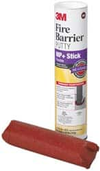 3M - 1/4" x 6" Stick Red Elastomer Fire Barrier Putty - 437°F Max Operating Temp, Series MP+ - A1 Tooling