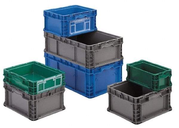 Orbis - 40 Lb Load Capacity Gray Polyethylene Tote Container - Stacking, 12" Long x 15" Wide x 5" High - A1 Tooling