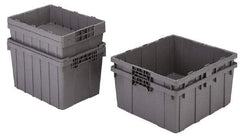 Orbis - 2 Cu Ft, 70 Lb Load Capacity Gray Polyethylene Tote Container - Nesting, 21.4" Long x 15.3" Wide x 12.3" High - A1 Tooling