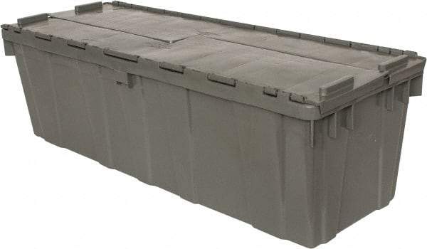 Orbis - 11 Cu Ft, 40 Lb Load Capacity Gray Polyethylene Attached-Lid Container - Stacking, Nesting, 39.3" Long x 14" Wide x 12" High, Lid Included - A1 Tooling