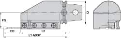 Kennametal - Tool Block Style KM63UT, 32mm Blade Height, 174.5mm OAL, 76.5mm OAH, Indexable Cutoff Blade Tool Block - 32mm Shank Height, Reversible, Series A2 Cut-Off - A1 Tooling