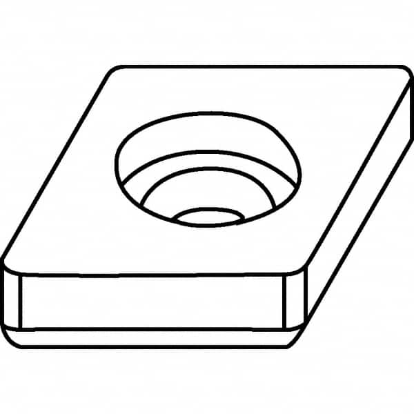 Kennametal - 14.66mm Inscribed Circle, Square Pin/Clamp Combination Cutting Unit Shim for Indexables - Carbide, 0.255" Thick, ICSN Shim Style, Left Hand, Right Hand Cut - A1 Tooling