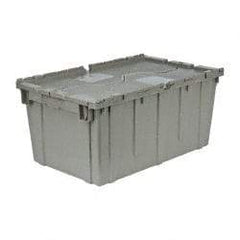 Quantum Storage - 2.5 Cu Ft, 100 Lb Load Capacity Gray Polyethylene Attached-Lid Container - Stacking, Nesting, 27.3" Long x 16.6" Wide x 12-1/2" High, Lid Included - A1 Tooling