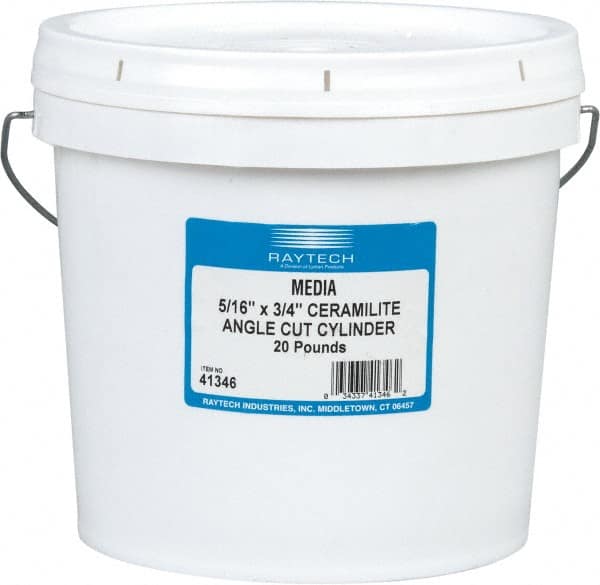 Raytech - Ceramic Plastic Blend Carrier, Polishing Tumbling Media - Cylinder Shape, Wet Operation, 5/16" Long x 3/4" High - A1 Tooling