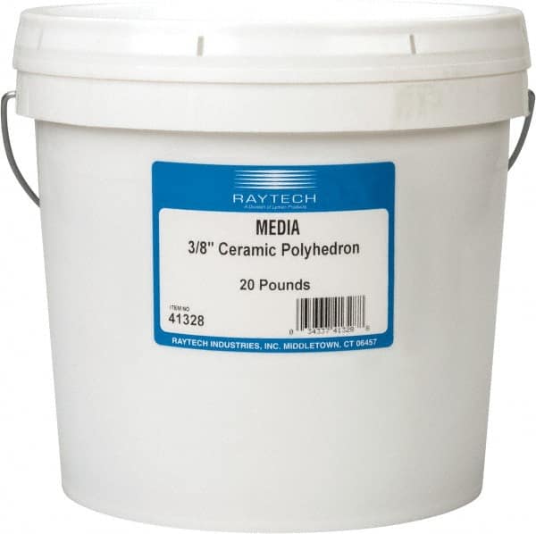 Raytech - Ceramic Carrier, Aluminum Oxide Abrasive, Polishing Tumbling Media - Polyhedron Shape, Wet Operation, 3/8" Long x 1/2" High - A1 Tooling