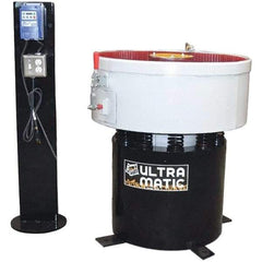 Made in USA - 2 hp, Wet/Dry Operation Vibratory Tumbler - Adjustable Amplitude, Flow Through Drain - A1 Tooling