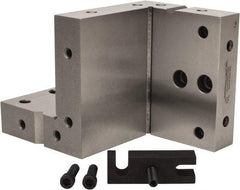 Suburban Tool - 4" Wide x 6" Deep x 4" High Steel Precision-Ground Angle Plate - Compound Plate, Machined Holes on Surface, Open End, 1" Thick, Single Plate - A1 Tooling