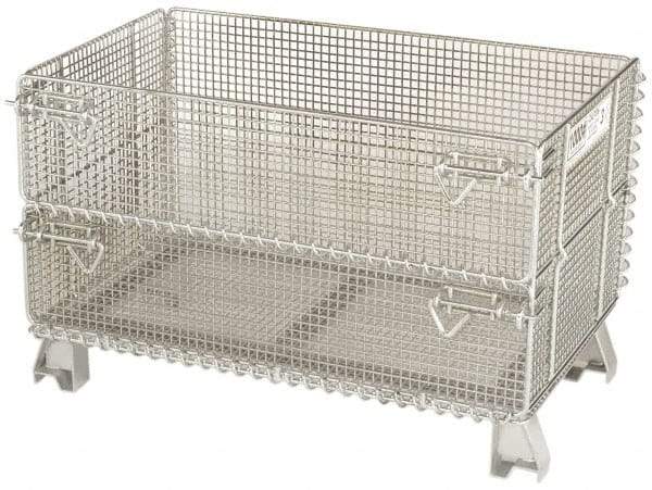 Nashville Wire - 32" Long x 20" Wide x 16" High Steel Basket-Style Bulk Folding Wire Mesh Container - 1,000 Lb. Load Capacity - A1 Tooling