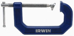 Irwin - Regular-Duty 5" Max Opening, 3-1/4" Throat Depth, Cast Iron Standard C-Clamp - 1,500 Lb Capacity, 0" Min Opening, Standard Throat Depth - A1 Tooling