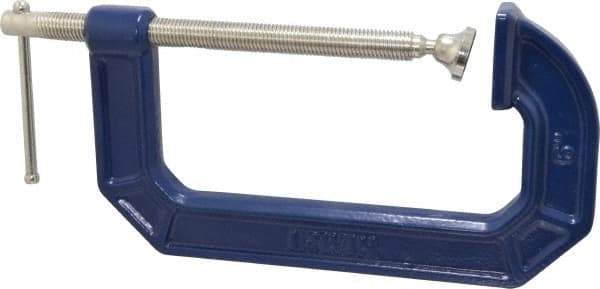 Irwin - Regular-Duty 6" Max Opening, 3-1/2" Throat Depth, Cast Iron Standard C-Clamp - 1,500 Lb Capacity, 0" Min Opening, Standard Throat Depth - A1 Tooling