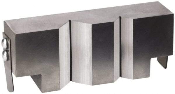 Heinrich - 1 Piece Vise V-Block Attachment - Steel, 2.675" Long, 1.24" Wide, 3/4" High - A1 Tooling