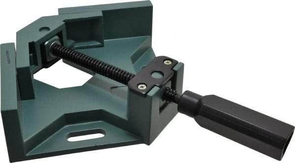 Gibraltar - Fixed Angle, 2 Axes, 5-1/2" Long, 2-1/2" Jaw Height, 2-1/2" Max Capacity, Angle & Corner Clamp - 90° Clamping Angle, 1-1/8" Throat Depth - A1 Tooling