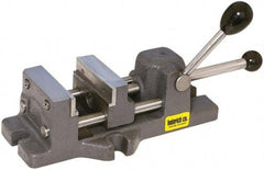 Heinrich - 4-11/16" Jaw Opening Capacity x 1-5/16" Throat Depth, Horizontal Drill Press Vise - 4" Wide x 4-11/16" High Jaw, Stationary Base, Standard Speed - A1 Tooling