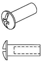 Made in USA - #10-24 Thread Barrel, Slotted/Phillips Drive, Stainless Steel Sex Bolt & Binding Post - 3/4" Long Barrel, Grade 18-8 - A1 Tooling