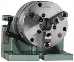 Bison - 360 Position, 8" Chuck, Super Indexing Spacer - 6.3" High Centerline, 1.024" Spacer Through Hole, 2.165" Chuck Through Hole, 15.04" OAL, 9.72" Overall Height - A1 Tooling