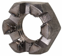 Value Collection - 5/16-24 UNF Grade 2 Steel Slotted Locknut - 1/2" Width Across Flats, 17/64" High, Uncoated - A1 Tooling