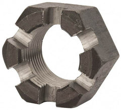 Value Collection - 1-1/8 - 12 UNF Grade 2 Steel Slotted Locknut - 1-11/16" Width Across Flats, 31/32" High, Uncoated - A1 Tooling