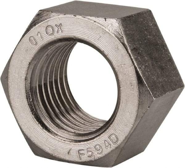 Value Collection - 1-1/4 - 7 UNC Stainless Steel Right Hand Hex Nut - 1-7/8" Across Flats, 1-1/16" High, Uncoated - A1 Tooling