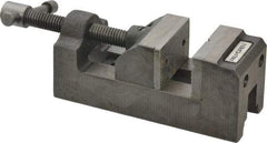 Palmgren - 1-1/2" Jaw Opening Capacity x 1" Throat Depth, Horizontal Drill Press Vise - 1-1/2" Wide Jaw, Stationary Base, Standard Speed, 5-1/8" OAL x 1-13/16" Overall Height, Cast Iron - A1 Tooling