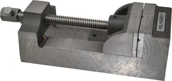 Palmgren - 4" Jaw Opening Capacity x 1-3/4" Throat Depth, Horizontal Drill Press Vise - 4" Wide Jaw, Stationary Base, Standard Speed, 10-3/4" OAL x 3-1/4" Overall Height, Cast Iron - A1 Tooling