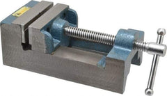 Interstate - 3-5/16" Jaw Opening Capacity x 1-7/64" Throat Depth, Horizontal Drill Press Vise - 3-1/2" Wide x 1.1" High Jaw, Stationary Base, Standard Speed, 8-1/2" OAL x 2-3/4" Overall Height, Cast Iron - A1 Tooling