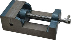 Interstate - 3-3/4" Jaw Opening Capacity x 1-13/64" Throat Depth, Horizontal Drill Press Vise - 4-1/2" Wide x 1.2" High Jaw, Stationary Base, Standard Speed, 10-1/4" OAL x 3" Overall Height, Cast Iron - A1 Tooling