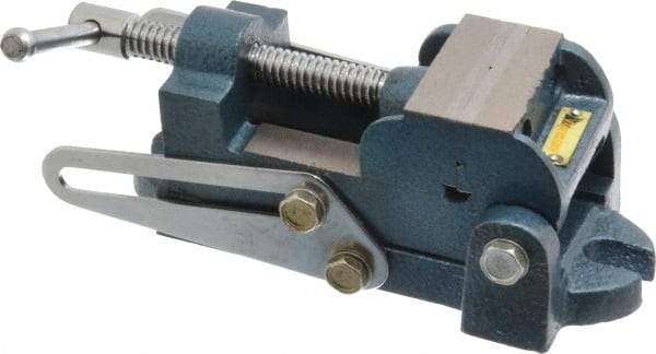 Interstate - 2" Jaw Opening Capacity x 1" Throat Depth, Angle Drill Press Vise - 2-1/2" Wide x 1.35" High Jaw, Stationary Base, Standard Speed, 7.59" OAL x 2.87" Overall Height, Cast Iron - A1 Tooling