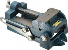 Interstate - 3-5/16" Jaw Opening Capacity x 1-1/4" Throat Depth, Angle Drill Press Vise - 3-1/2" Wide x 1.35" High Jaw, Stationary Base, Standard Speed, 9.13" OAL x 3.23" Overall Height, Cast Iron - A1 Tooling