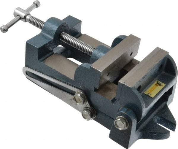 Interstate - 3-3/4" Jaw Opening Capacity x 1-3/4" Throat Depth, Angle Drill Press Vise - 4-1/2" Wide x 1.62" High Jaw, Stationary Base, Standard Speed, 10-15/16" OAL x 3.7" Overall Height, Cast Iron - A1 Tooling