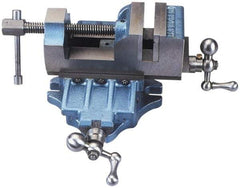 Palmgren - 3" Jaw Opening Capacity x 1-3/4" Throat Depth, Horizontal Drill Press Vise - 3" Wide Jaw, Cross Slide Base, Standard Speed, 12" OAL x 5-1/2" Overall Height, Cast Iron - A1 Tooling